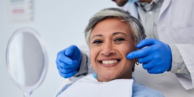 Middle-aged woman at dental appointment