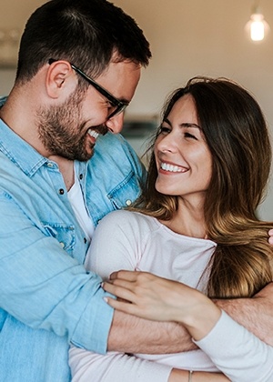 Smiling man and woman