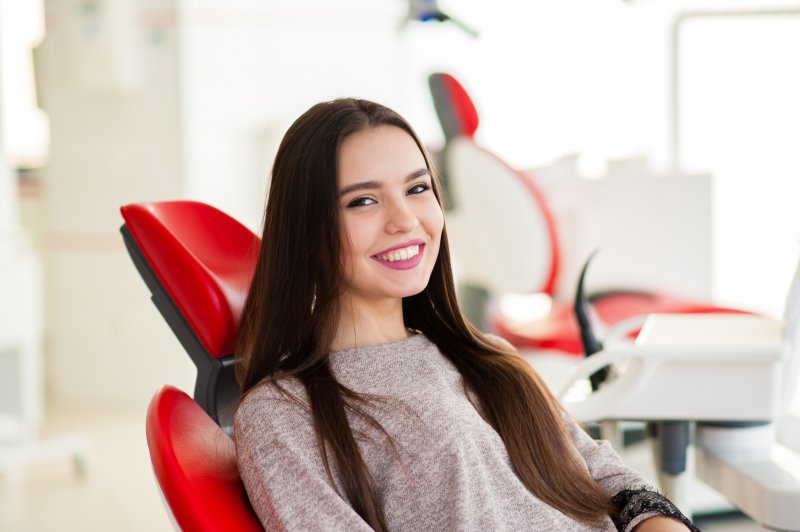 Young adult in dental chair